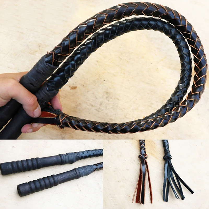 70cm & 80cm Hand Made Braided Horse Racing Whip Display 1