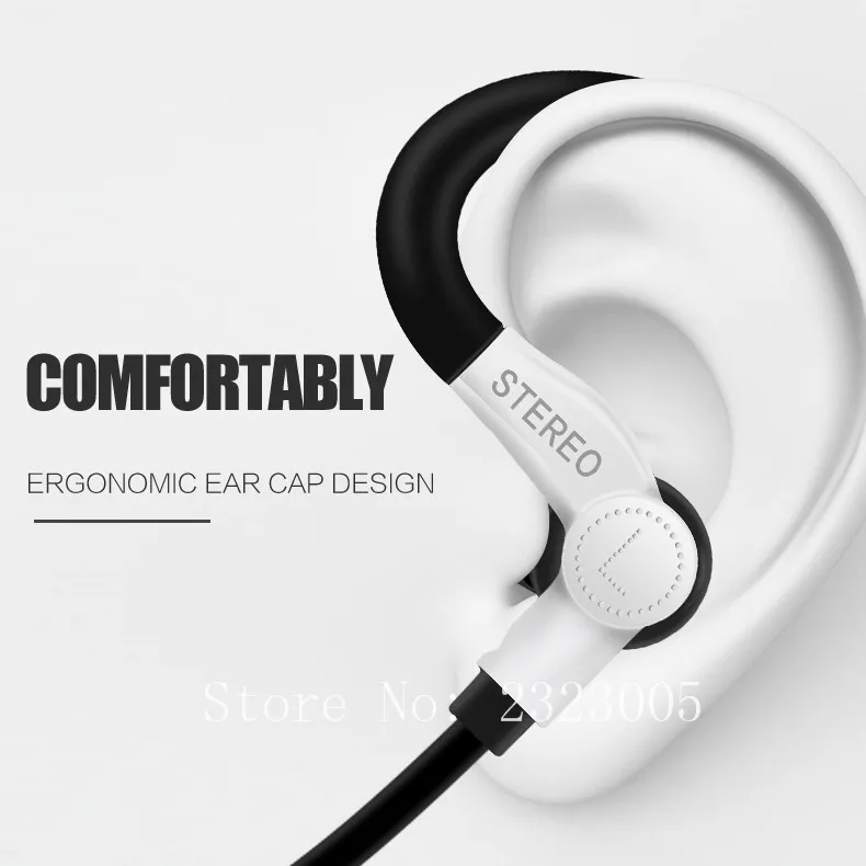 Earhook In-Ear Wired Stereo Sports Earphone Headset Antishock Running Headphones With Mic For IOS System Device Earhook In-Ear Wired Stereo Sports Earphone Headset Antishock Running Headphones With Mic For IOS System Device