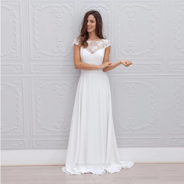vestidos de novia con manga de gasa – vestidos baratos