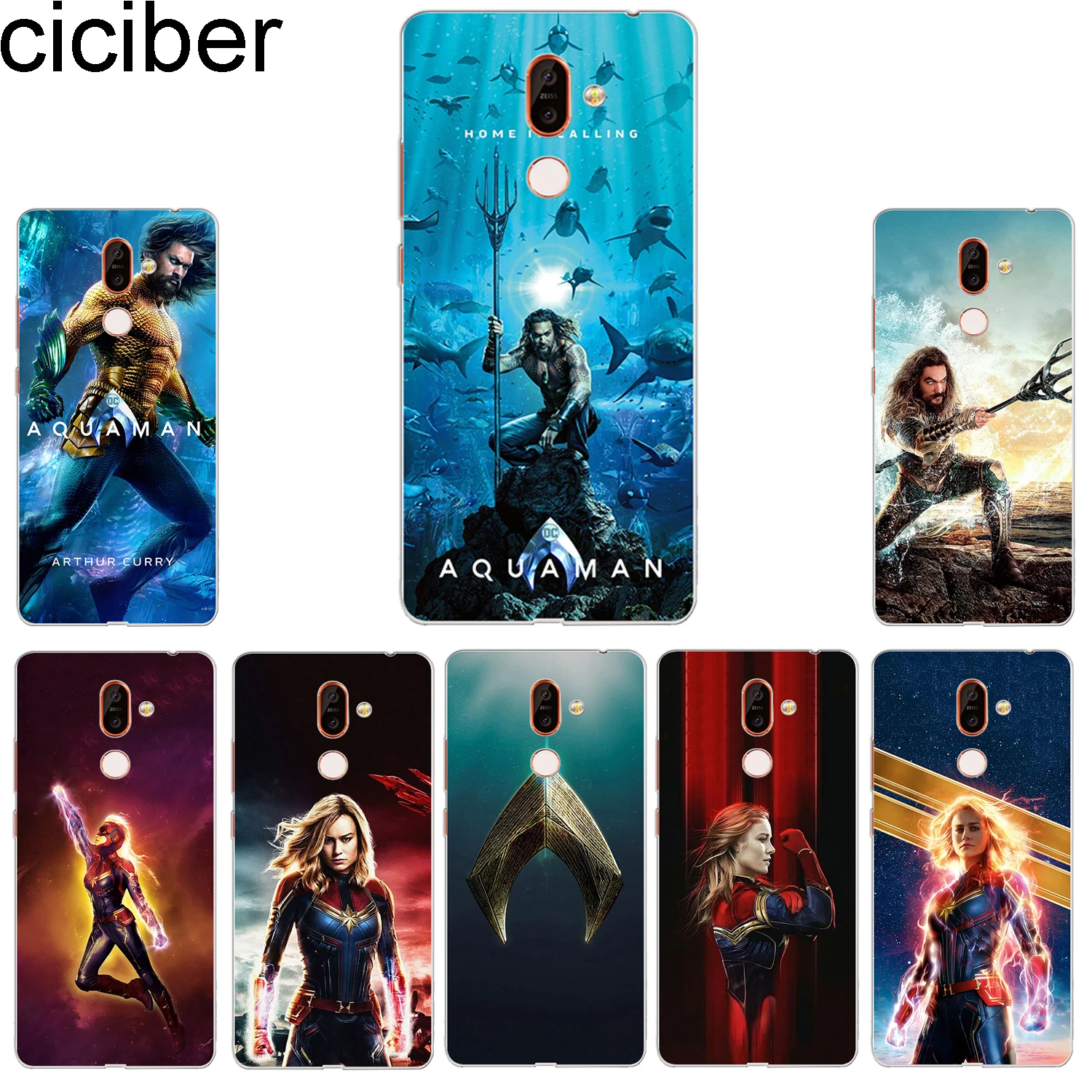 Ciciber чехол для телефона Nokia 9 PureView 1 2 3 5 6 7 8 Sirocco задняя крышка Plus Captain Marvel |