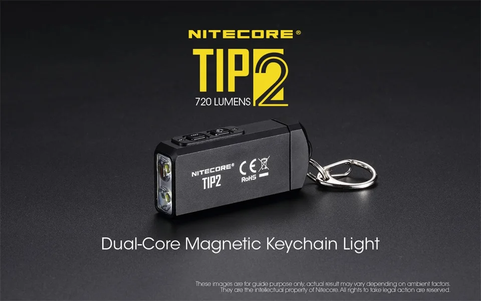 NITECORE TIP2 светодиодный светильник CREE XP-G3 S3 720 люмен USB Перезаряжаемый брелок светодиодный светильник фонарь с батареей