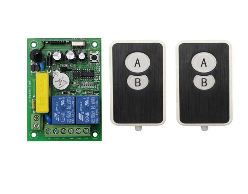 

Беспроводной пульт дистанционного управления AC 220 В, 8 А, 2 канала, 1 приемник + 2 передатчика, 315 МГц, расстояние 80 м