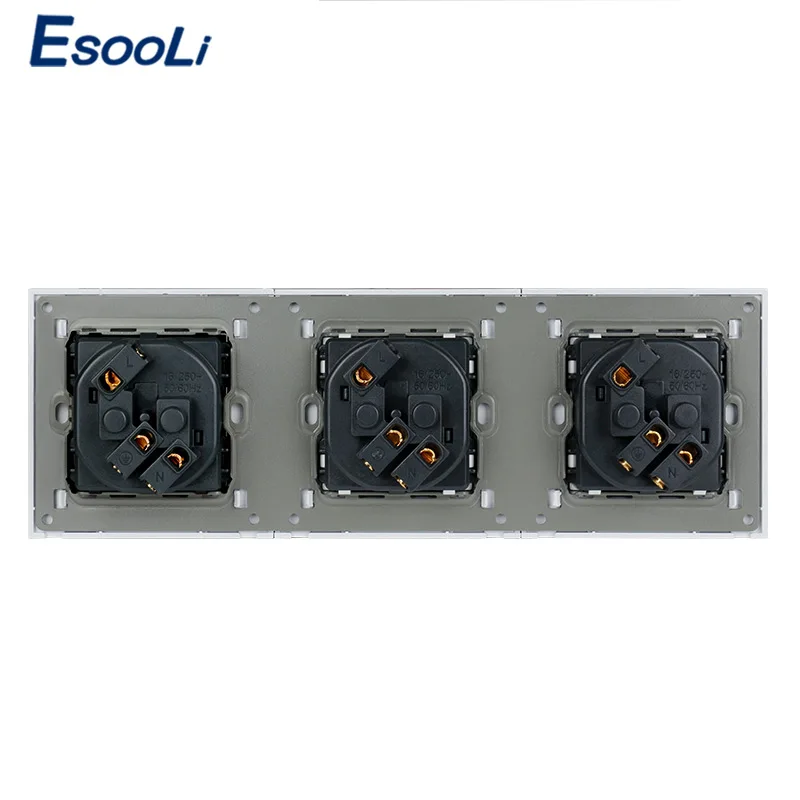 Белая настенная панель Esooli для ПК заземленная 3 сторонняя розетка электрическая
