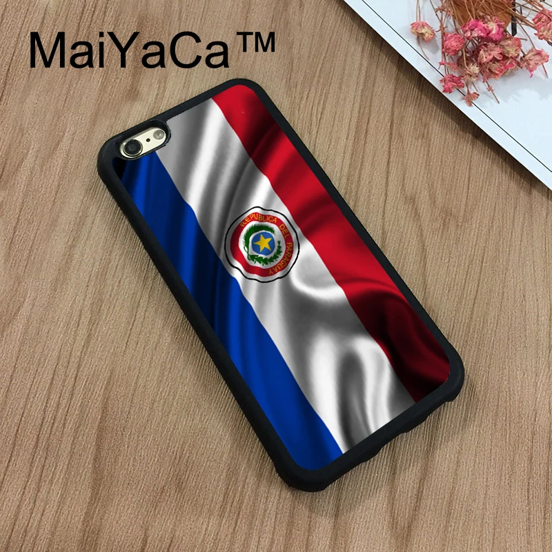 

MaiYaCa Paraguay Waving Flag For iPhone 8 Case Soft TPU Rubber Phone Cases Cover For Apple iPhone 8 Case Coque