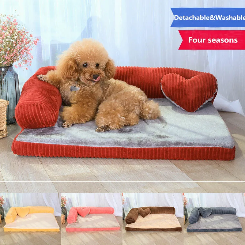 

Luxury Large Dog Bed Sofa Dog Cat Pet Cushion For Big Dogs Washable Nest Cat Litter Teddy Puppy Mat Kennel Pet House S M L XL