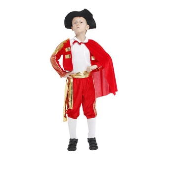 

Free shipping childen kids halloween Spanish bullfighter cosplay costume matador clothes Boys Stage Performance costumes