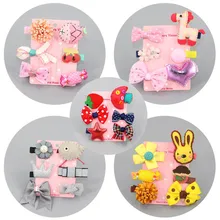 6 шт. очаровательные детские заколки формирования банта из волос для маленьких девочек заколки-клипсы для волос с цветочным рисунком заколки-клипсы для волос аксессуары для укладки волос#0314