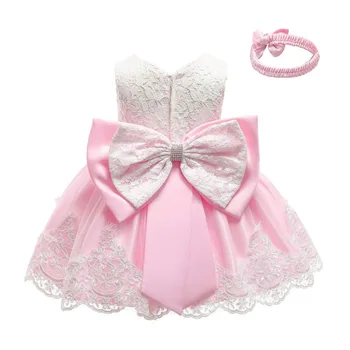 

Fashion Baby Girls Lace Dress 1st Birthday Dress Toddler Baptism Costume with Bows Spanish Chirstmas Dress for Infantil Clothing