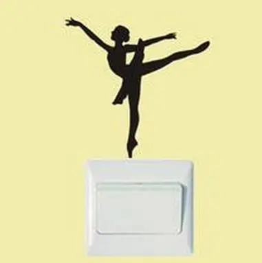 

small dancing girl light switch wall sticker,M3S2
