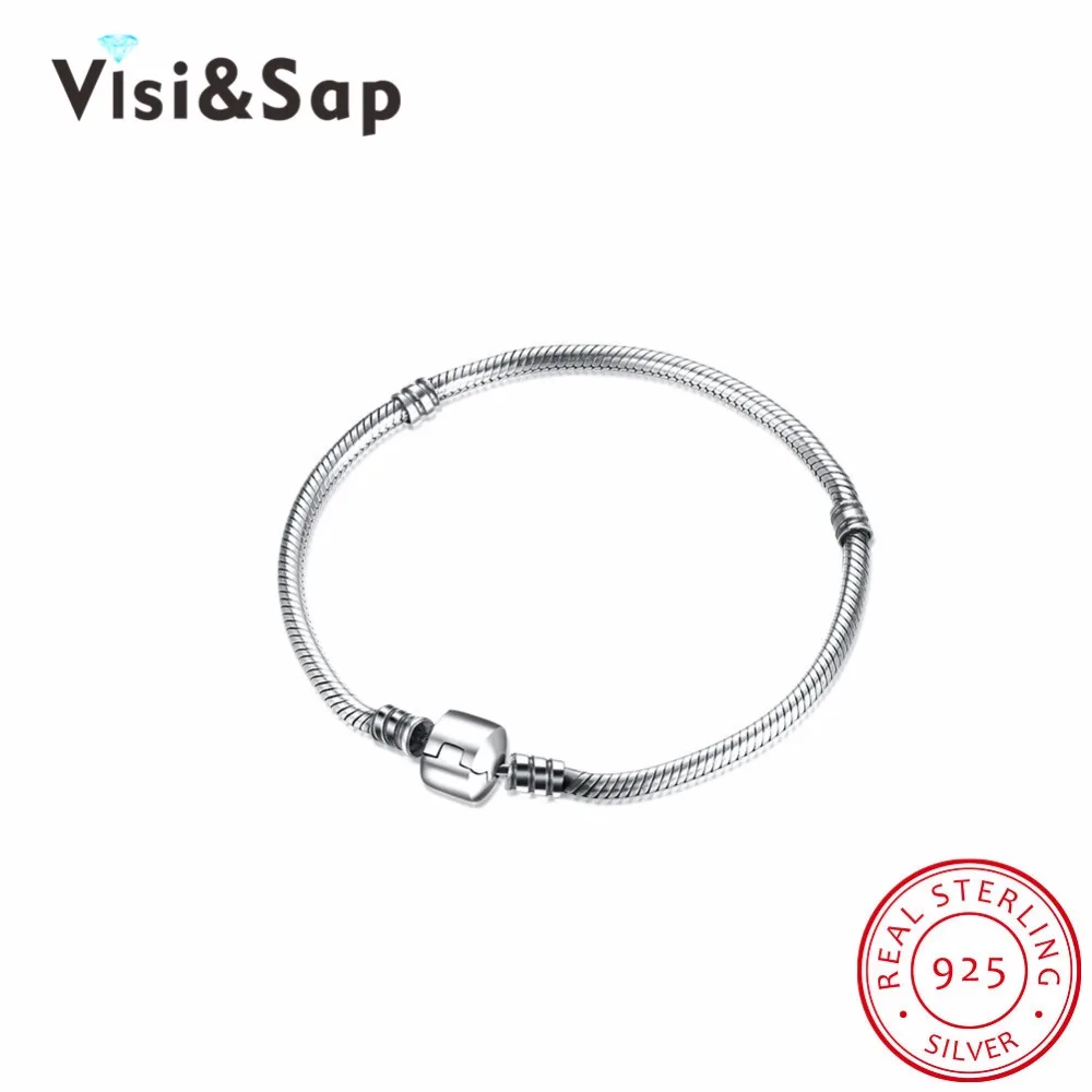 

Visisap Bracelet 925 Solid Silver Jewelry Bracelets For Women Personality fashio Party Gift Jewelry VPDRSVH017-18