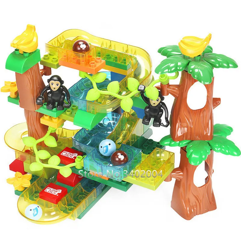 39 130 шт. Лабиринт для гоночной трассы Шариковая дорожка воронки Duplo джунгли и