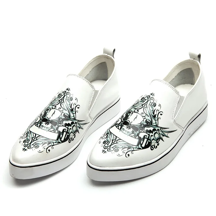 The new dermis increased with Fuhou pointed bottom muffin music leisure shoes Doug printing Free shipping | Обувь