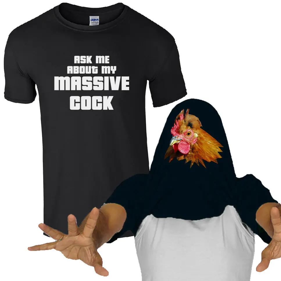 

Ask Me About My Massive Cock T-Shirt Funny Rooster Mens Rude Gift Joke Flip Top Cool Casual pride t shirt men Unisex New Fashion