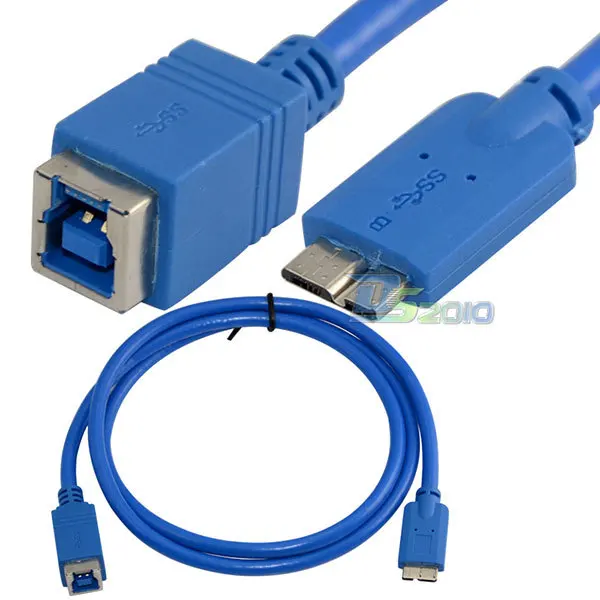 

High QualitySuper Speed 3Ft 1m USB 3.0 B Female to Micro Male Plug Extension Cable Cord Blue