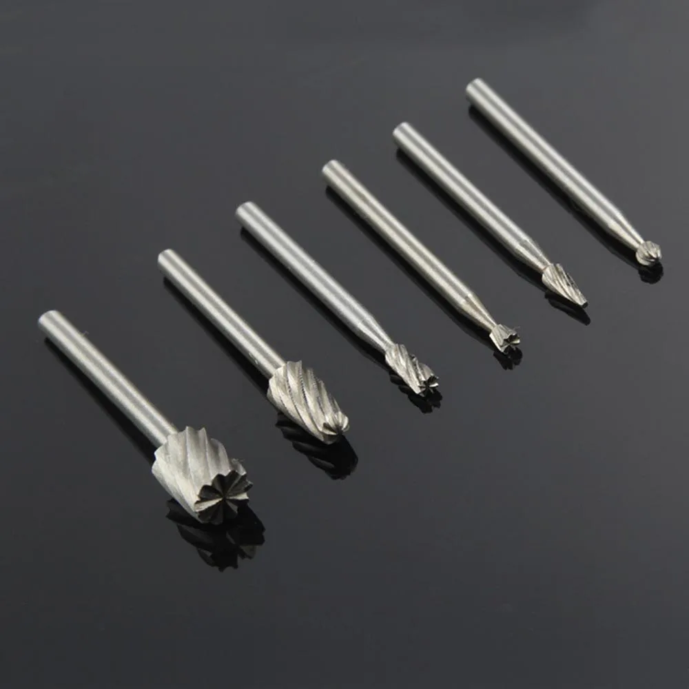 

New 6pcs Rotary Tools HSS Wood Milling Burrs Cutter Set DREMEL accessories Multi Pro Drill's Special seat Rotary Burrs Set