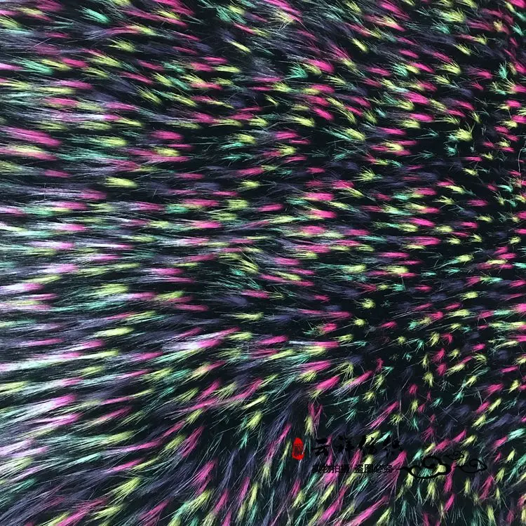 Моделирование разноцветные жаккардовые волосы воротник искусственный мех енота волосы искусственные волосы