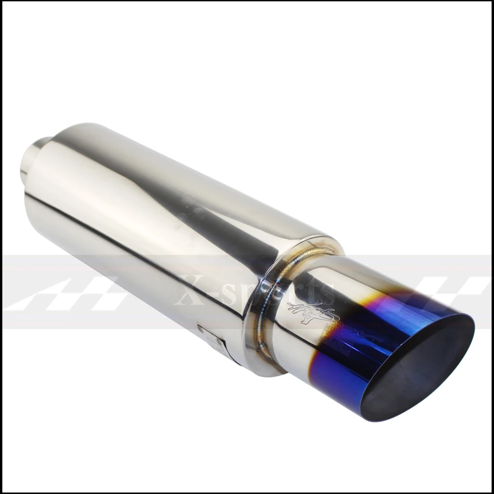 Car Styling Exhaust System Pipe Tail Universal Racing Muffler High Quality Stainless Steel 2.5"3"To 4" Mufflers oblique