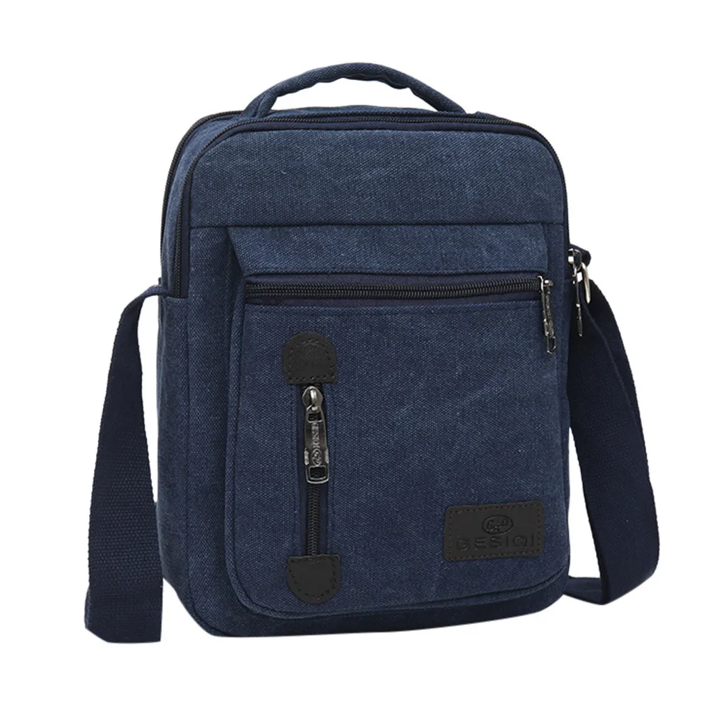Холст Для мужчин сумка для Повседневное сумка через плечо Водонепроницаемый Бизнес сумка для Для мужчин сумка Курьерские сумки#35 - Цвет: Blue