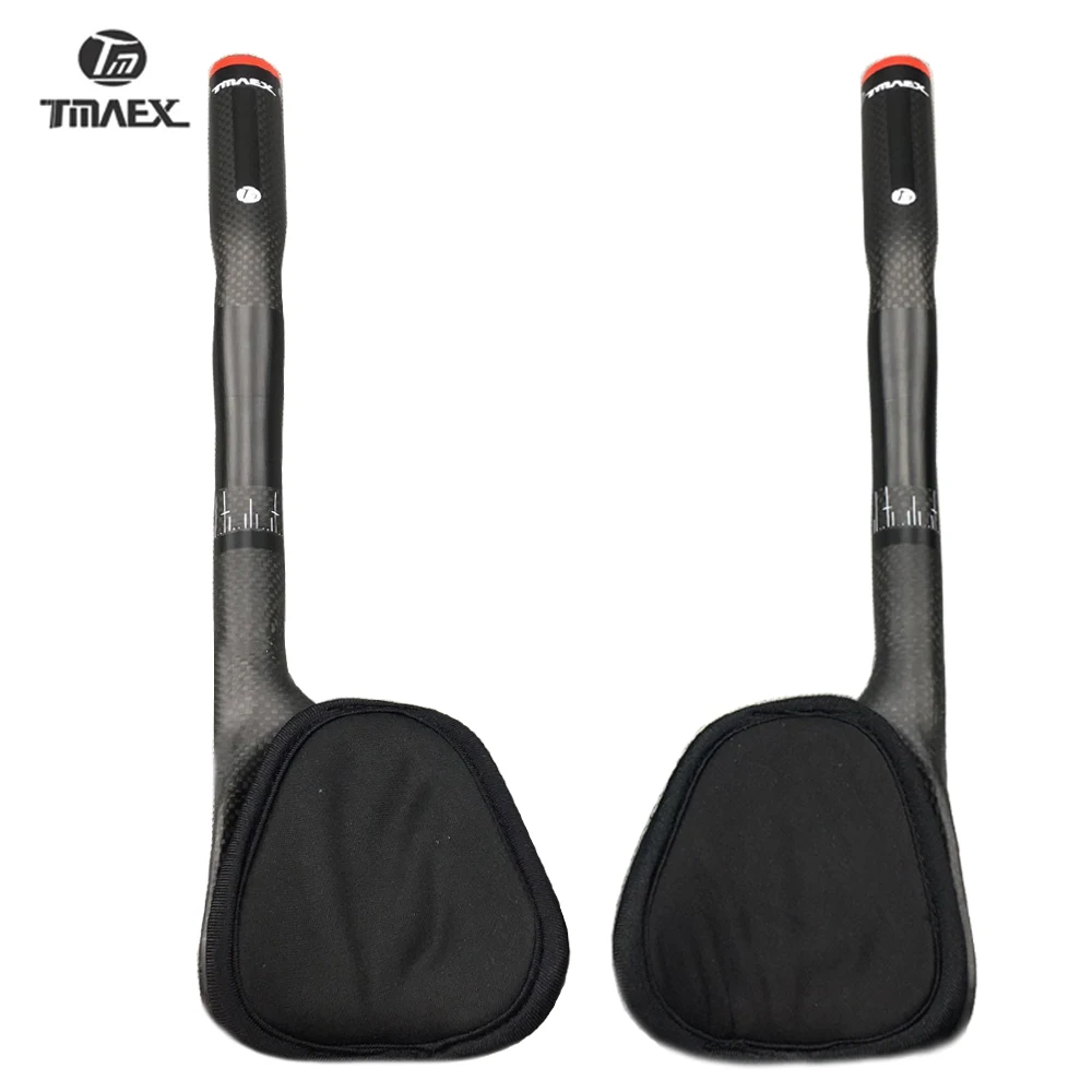 TMAEX Black Finished Matte Rest Bar Handlebar TT Full Carbon Handlebar Road Bike TT Bar Carbon Bicycle Parts 31.8MM Ultra light
