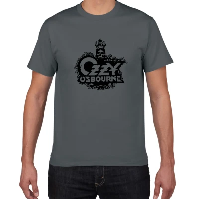 Ozzy osborn Earth band Футболка мужская черная Sabbath крутая футболка мужская великая Ozz хлопок Повседневная металлическая полоса размера плюс футболки - Цвет: B381 deep grey