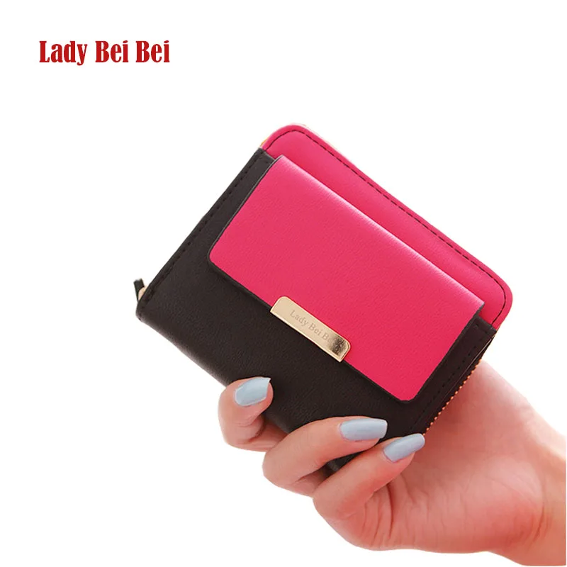 

Lady Bei Bei New Arrival Cute Wallet Female PU Leather Small Short Patchwork Purse Money Coin Card Holder Carteras Multifunction