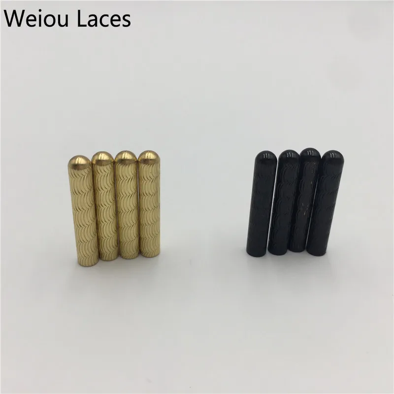Weiou (100 قطعة/25 مجموعات) الساخن الذهب الأسود رباط الحذاء Aglets 4.0x22 مللي متر سلس رياضة أطقم إصلاح تقشفيه التبعي الملابس نصائح DIY