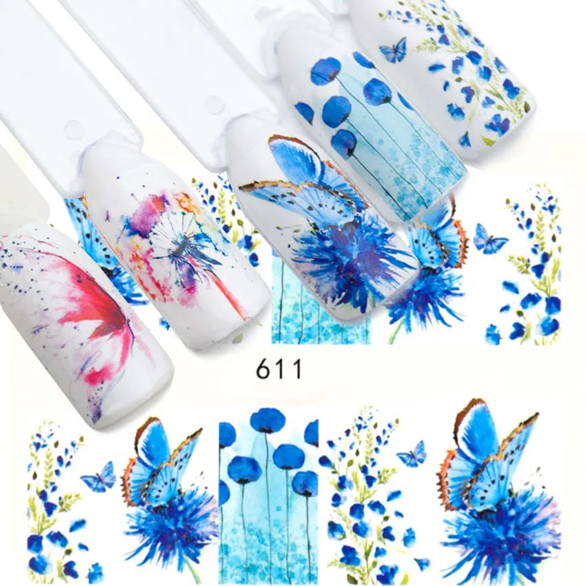 

2pcs/set Dandelion Nail Sticker Sliders For Nail Water Transfer Decal Butterfly Nail Art Decoration Manicure Wraps Tools ZJT3032