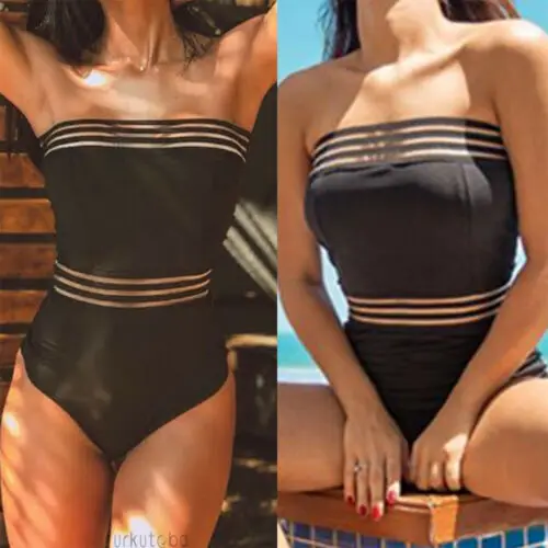 

US New Women One-Piece Swimsuit Beachwear Swimwear Push-up Bikini Bathing