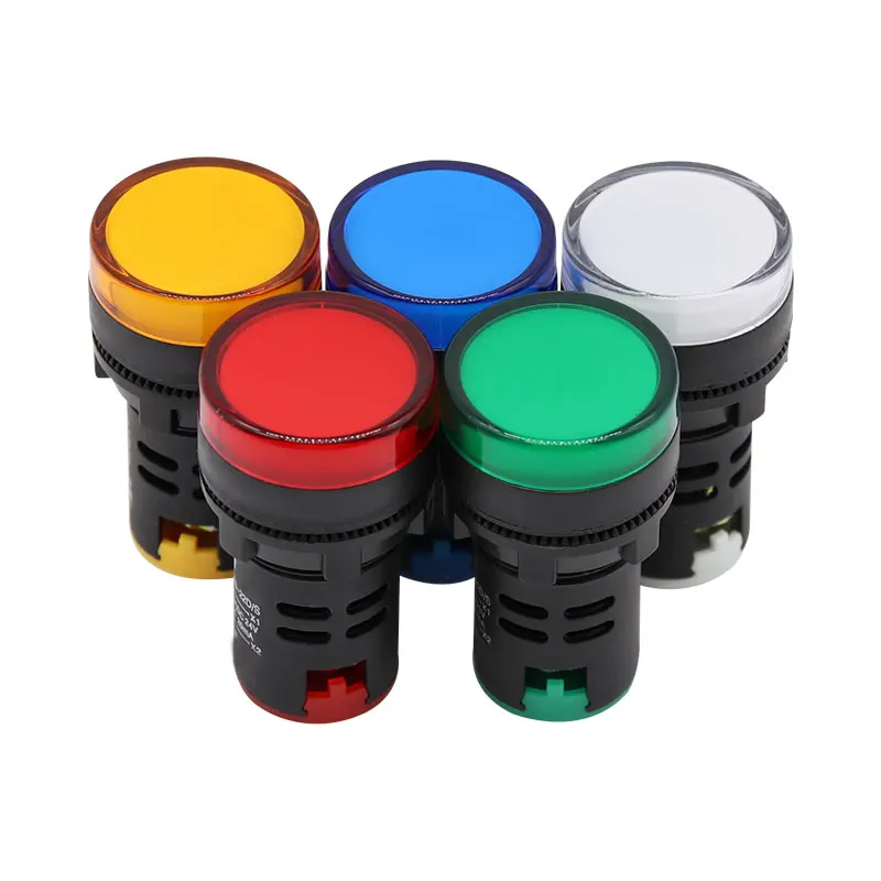 

2pcs/lot Hot Sale 12V 24V 110V 220V 380V 22mm Hole Spacing Panel Mount LED Power Indicator Pilot Signal Light Lamp