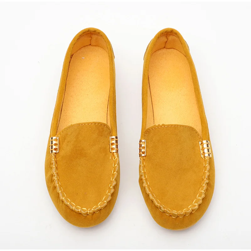 Women Flats Suede Candy Color Loafers Slip on Casual Flat Shoes Soft Ballet Flat Spring Moccasins Shallow Ladies Shoes Puls Size