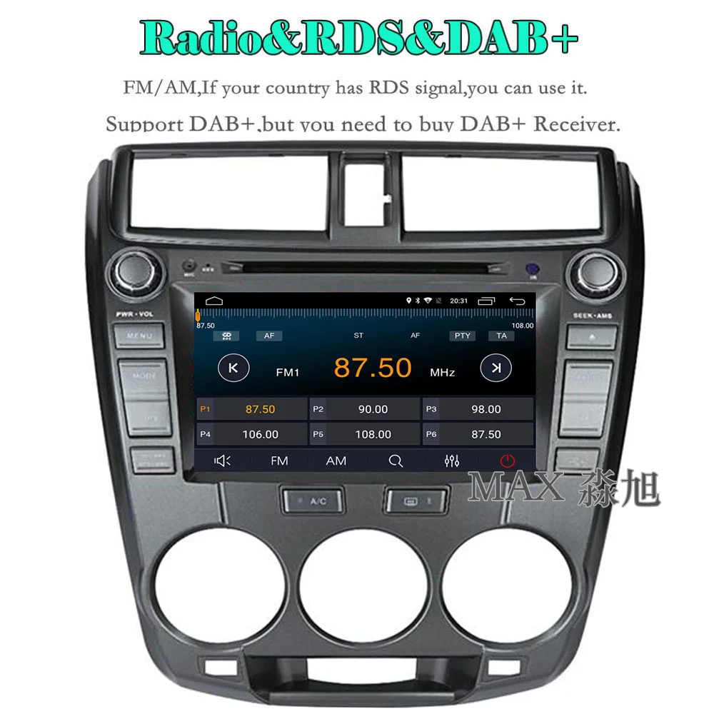 MAX для Honda City 2008 2009 2010 2011 2012 автомобиль радио gps навигации Системы с CD плеер Bluetooth