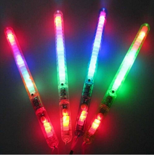 12PCS Flashing Wand LED Glow Light Up Stick Patrol Blinking Concert Party Favors
