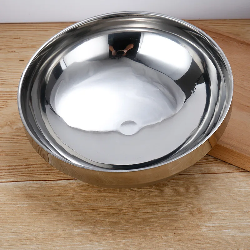 

1Pcs 19 21 23cm Double stainless steel bowl Heat resistant bowl cold noodle bowls kitchen tools Three kinds of size selection