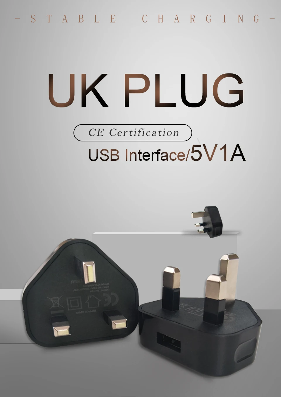 UK Adapter Plug 1 USB 5V1A Charger For Phone UK Standard Conversion Plugs Travel Wall in Ireland Singapore Maldives Malaysia (1)