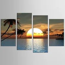 HD Print 4 pcs art Sunset sea beach painting Home Wall Decor Print Painting on canvas art print landscape picture art HD Print 4 pcs art Sunset sea beach painting Home Wall Decor Print Painting on canvas art print landscape picture art