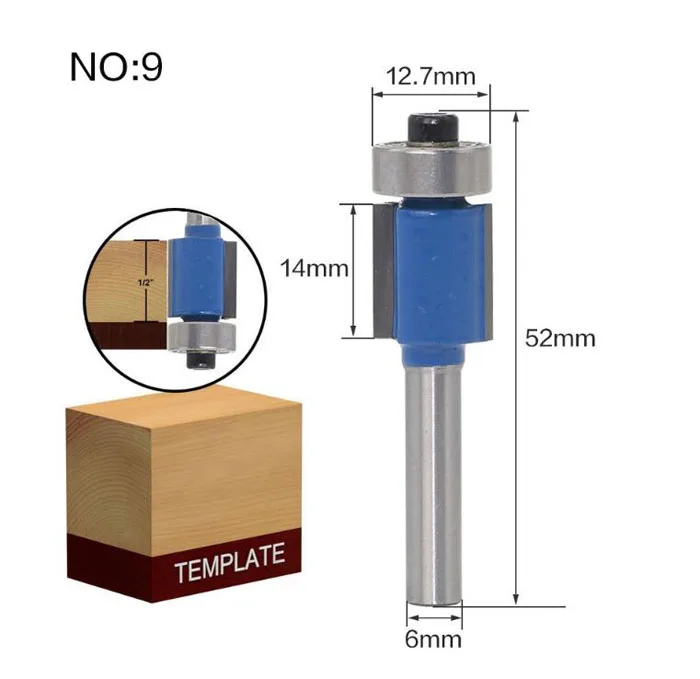 1 шт. 6 мм хвостовик древесины маршрутизатор бит фрезы прямой концевой фрезы триммер очистка заподлицо угловая круглая бухта коробка биты инструменты
