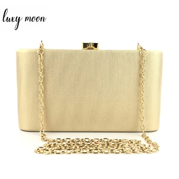 

Women Gold Evening Clutch Bag Female Purse Hand Bag Metal Heart Shape Lock Wedding Clutches Chain Shoulder Bag Bolsa ZD1191