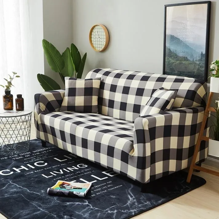 Buy Plaid Stretch Sofa Cover All inclusive single