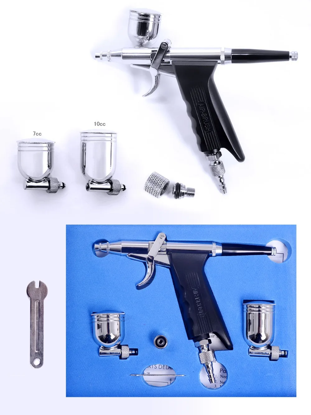Pistola de ar Escova para Decoração do Carro Pintura sem Compressor Kit de Escova de ar Dupla Ação Agulha Arte Tatuagens Pro Pincéis 0.3mm