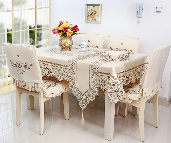 

2016 High Quality Elegant table Cloth Polyester Satin Jacquard Embroidery Floral Tablecloths Embroidered Table Cloth Topper B31