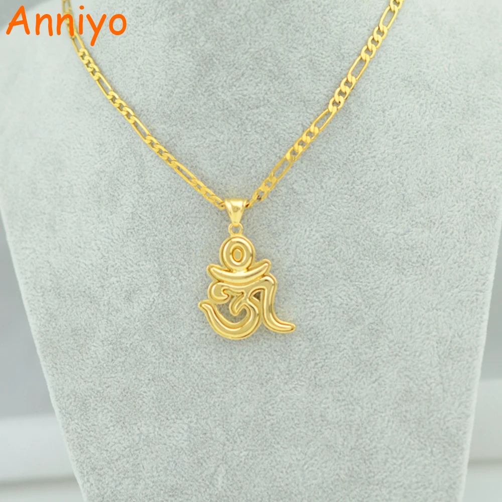 Anniyo оптовая продажа ювелирных изделий для йоги ожерелье Ом индийский символ