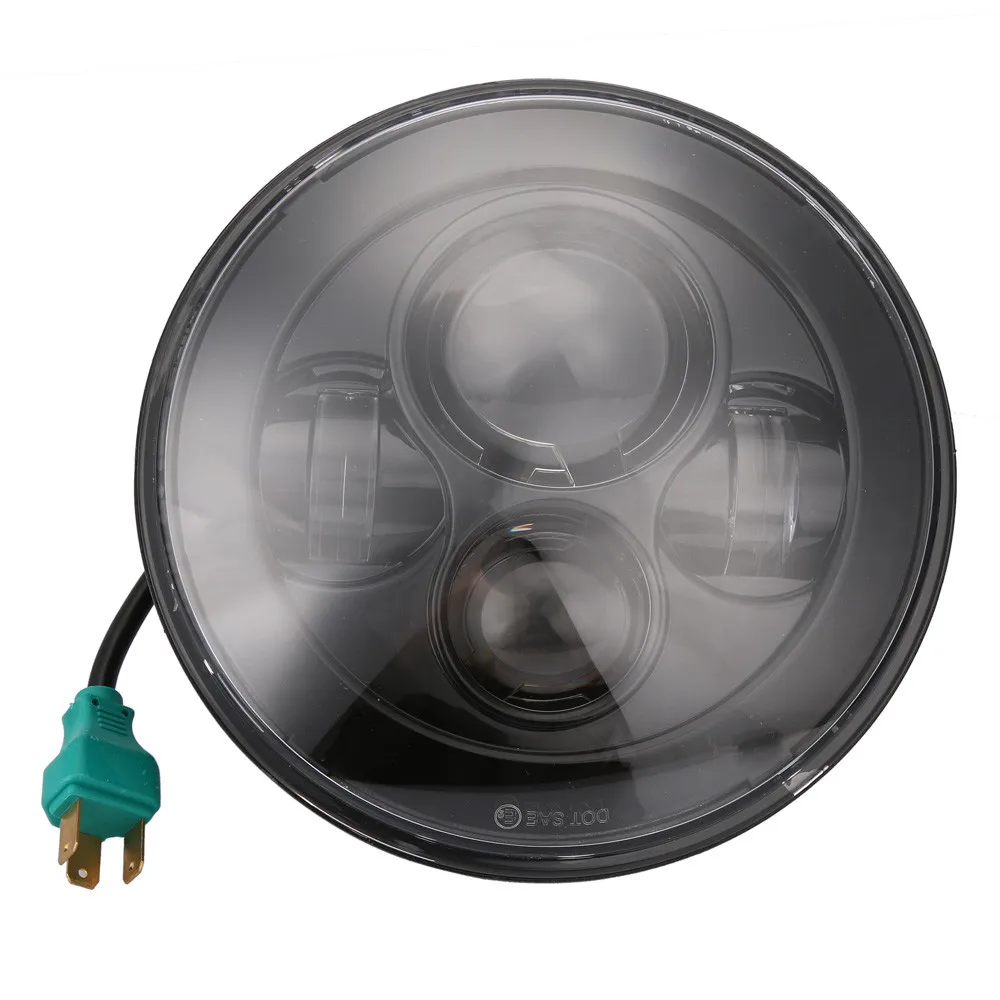 2PCS/Pair Universal Car LED 7 Inch Round Projector Headlights Black