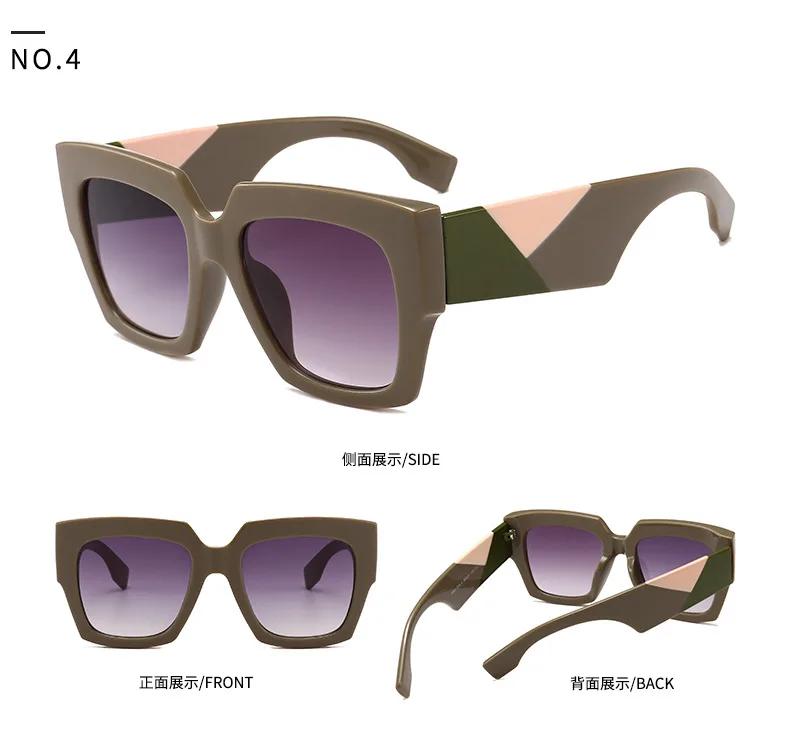 LVVKEE роскошные солнцезащитные очки Для женщин большая оправа градиентные UV400 стильная женская обувь Sunglases подошва Fending Стиль, солнцезащитные очки для женщин - Цвет линз: 0263 C4