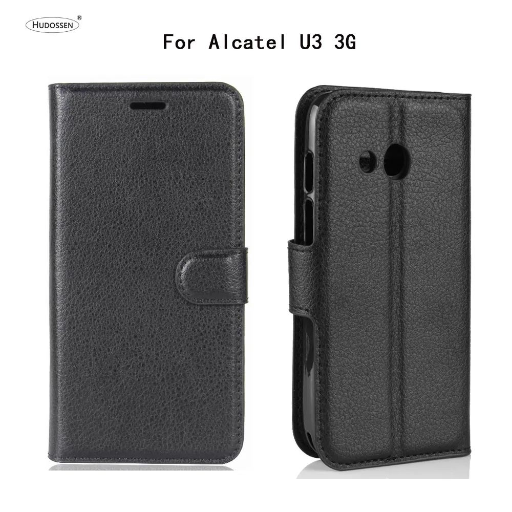 

HUDOSSEN For Alcatel U3 3G Case Luxury Wallet PU Leather Back Cover Protective Phone Case For Alcatel U3 3G 4049D Flip Case