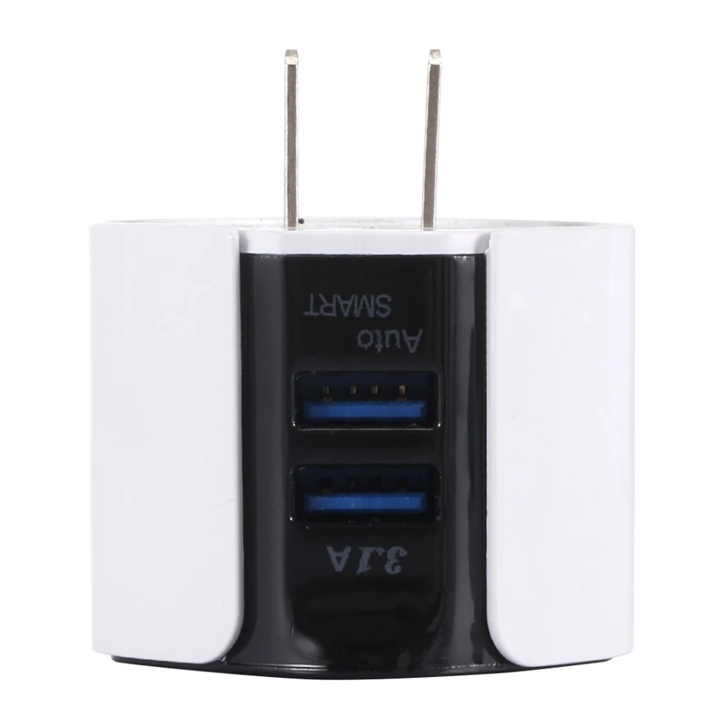 

3.1a Dual Usb Blue Led Light Phone Charger Adapter Wall Mobile Phone Charger Travel Adapter For Iphone Samsung US Plug