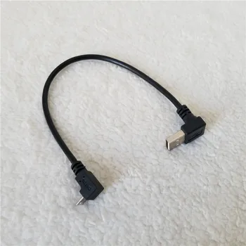 

100pcs/lot 90 Degree Up Angle USB A to Down Angle Micro USB Adapter Cable Male to Male Data Extension Power Wire Black 25cm