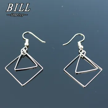 

ES2016 Triangle Geometric Drop Earrings Women Dangle Earring Fashion Brincos Simple Metal Ear Fine Jewelry One Direction 2018