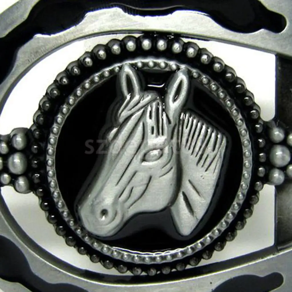 3D Cool Horseshoe Horse Head Belts Buckles Mens Horse Shoe Buckle Metal Animal Vintage Western Cowboy