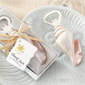 

50pcs Resin Conch Bottle Opener Favors Gift for Guest Beach Series Wedding Sea Shell Bottle Opener wen6671