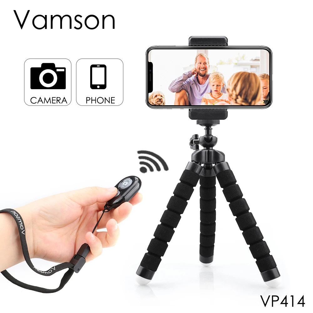 

For Gopro hero 7 6 5 Vamson Flexible Sponge Octopus Tripod for iPhone for Huawei Xiaomi Mobile Phone Accessories VP414E